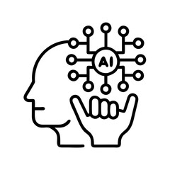 ai ethics icon, ai ethics line art - simple line art of ai ethics, perfect for ai ethics logos and icons