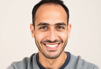 Fototapeta premium Arabic male portrait with gentle smile
