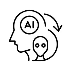 ai driven personalization icon, ai driven personalization line art - simple line art of ai driven personalization, perfect for ai driven personalization logos and icons