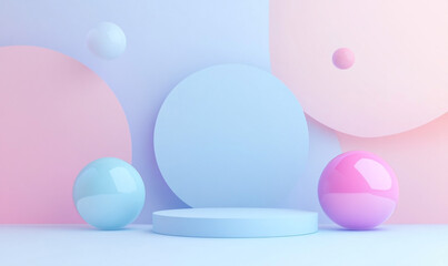 abstract minimal geometric Realistic lavender spheres background