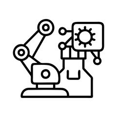 ai in manufacturing icon, ai in manufacturing line art - simple line art of ai in manufacturing, perfect for ai in manufacturing logos and icons