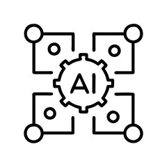 ai model icon, ai model line art - simple line art of ai model, perfect for ai model logos and icons
