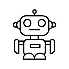 ai robot icon, ai robot line art - simple line art of ai robot, perfect for ai robot logos and icons