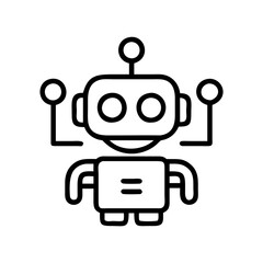 ai robot icon, ai robot line art - simple line art of ai robot, perfect for ai robot logos and icons