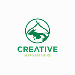 Eid al-Adha logo, Eid al-Adha Mubarak concept of Muslim mosque	