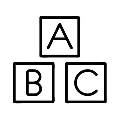 alphabet chart icon, alphabet chart line art - simple line art of alphabet chart, perfect for alphabet chart logos and icons