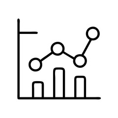 analytics graph icon, analytics graph line art - simple line art of analytics graph, perfect for analytics graph logos and icons