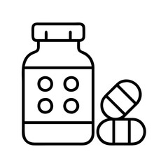 antibiotics icon, antibiotics line art - simple line art of antibiotics, perfect for antibiotics logos and icons