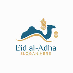 Eid al-Adha logo, Eid al-Adha Mubarak concept of Muslim mosque	