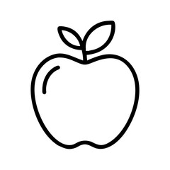 apple icon, apple line art - simple line art of apple, perfect for apple logos and icons