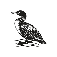 loon bird silhouette vector style art illustration isolated 