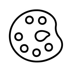 art palette icon, art palette line art - simple line art of art palette, perfect for art palette logos and icons