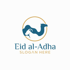 Eid al-Adha logo, Eid al-Adha Mubarak concept of Muslim mosque	