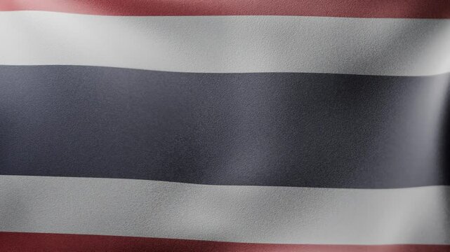 3d animation of waving flag, national flag of Thailand, Thai, HD, 4k
