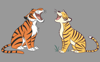 Fototapeta premium Tiger bundle design and illustrator eps