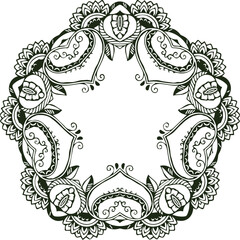 Beautiful flower art and mandala vector design