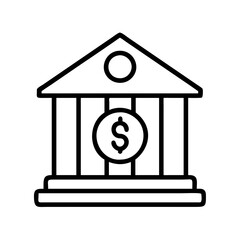 banking icon, banking line art - simple line art of banking, perfect for banking logos and icons
