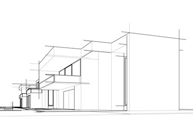 architectural sketch of a house