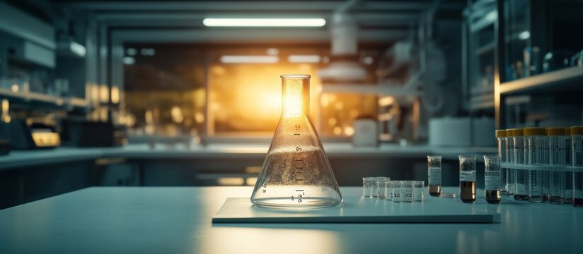 Lab Erlenmeyer Flask Sunset Research