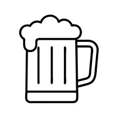 beer mug icon, beer mug line art - simple line art of beer mug, perfect for beer mug logos and icons