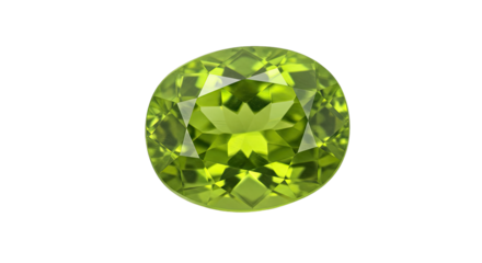 Peridot Oval Gemstone PNG Isolated on White Transparent Background