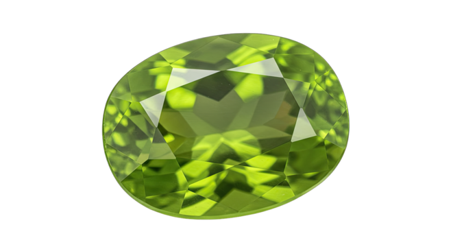 Peridot Oval Gemstone PNG Isolated on White Transparent Background - Powered by Adobe