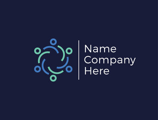 Unity People Logo Design. Abstract Circle Symbol for Community and Social Networks.