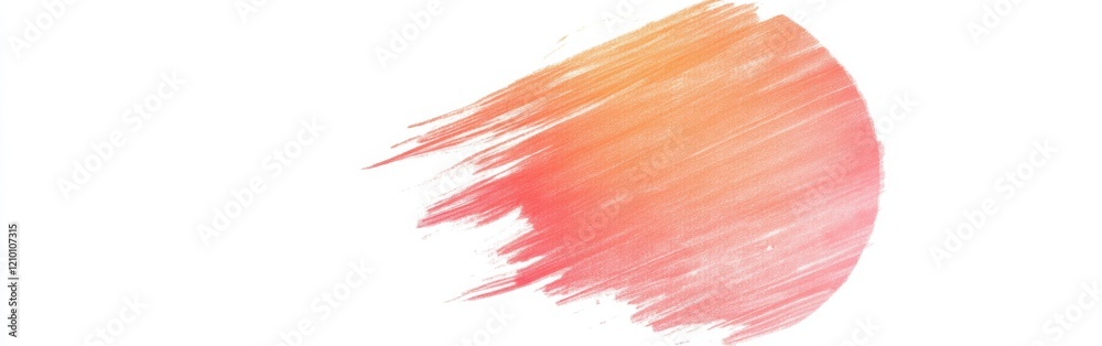 Poster Elegant pencil creating a soft gradient of orange and pink on a white background for artistic expression