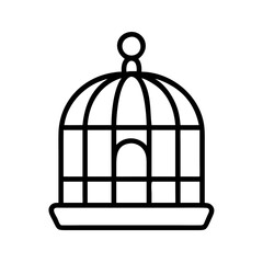bird cage icon, bird cage line art - simple line art of bird cage, perfect for bird cage logos and icons