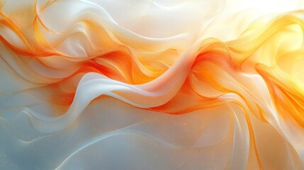 Fototapeta premium Abstract orange and white fabric waves design
