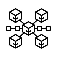 Obraz premium blockchain icon, blockchain line art - simple line art of blockchain, perfect for blockchain logos and icons