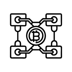 blockchain icon, blockchain line art - simple line art of blockchain, perfect for blockchain logos and icons