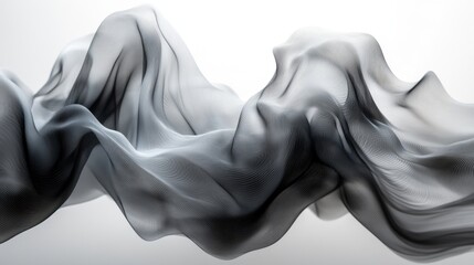 Naklejka premium Abstract grayscale fabric waves flowing elegantly