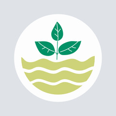 Eco friendly sticker in flat design. Ecological packaging label with leaf. Vector illustration isolated.