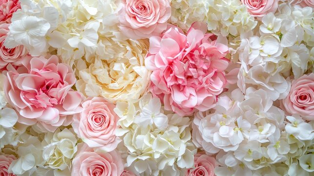 A wedding centerpiece with white and pink flowers.