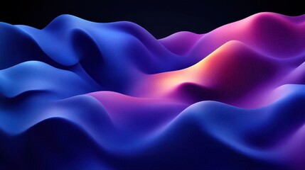 Fototapeta premium Abstract waves, glowing, dark background, digital art, website