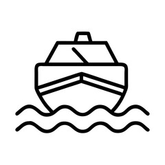 boat rental icon, boat rental line art - simple line art of boat rental, perfect for boat rental logos and icons