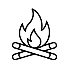bonfire icon, bonfire line art - simple line art of bonfire, perfect for bonfire logos and icons