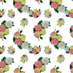 Illustration. Seamless pattern of flowers