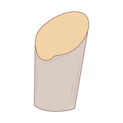 Eco packaging in flat design. Empty cardboard cup for take away food. Vector illustration isolated.