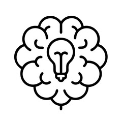 brain idea generation icon, brain idea generation line art - simple line art of brain idea generation, perfect for brain idea generation logos and icons