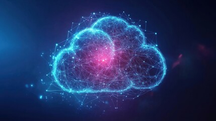 a cloud with a red center surrounded by blue lines