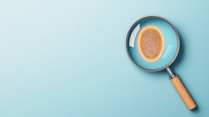 Depiction of Magnifying Glass with Fingerprint Focus