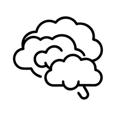 brainstorming clouds icon, brainstorming clouds line art - simple line art of brainstorming clouds, perfect for brainstorming clouds logos and icons