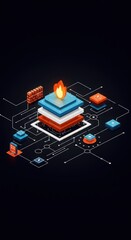Fototapeta premium Cyber security Data lock Protection Information privacy defence internet business technology concept