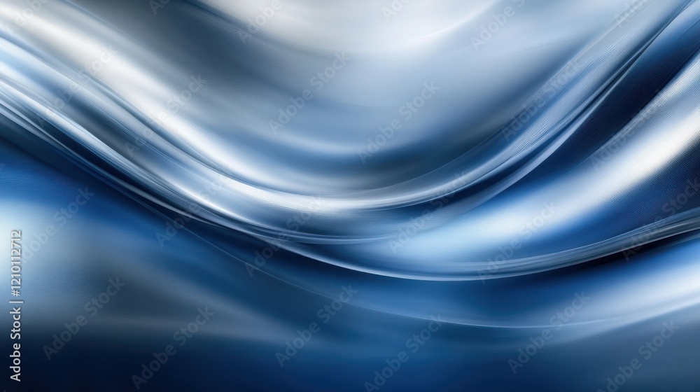 Poster bokeh effect with smooth waves in deep blue hues creating a mesmerizing visual experience