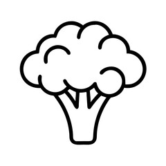 broccoli icon, broccoli line art - simple line art of broccoli, perfect for broccoli logos and icons
