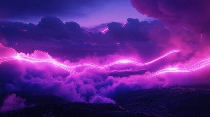 Fototapeta premium a purple and black sky with a pink light