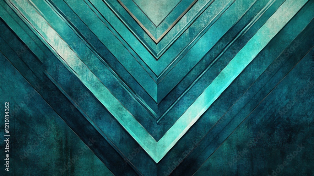 Leinwandbilder striking geometric composition featuring dark teal tones and layered patterns in abstract design