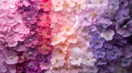 Obraz premium Beautiful floral arrangement showcasing a gradient of soft rose hues with delicate blooms and vibrant colors during spring season